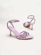 LIGHT LAVENDER CRYSTAL RHINESTONE SCALLOP