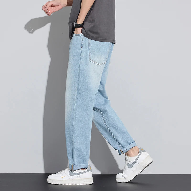 Breathable Elastic Straight Denim Jeans