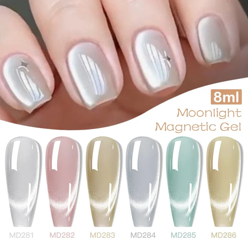 Moonlight Cat Magnetic Gel Nail