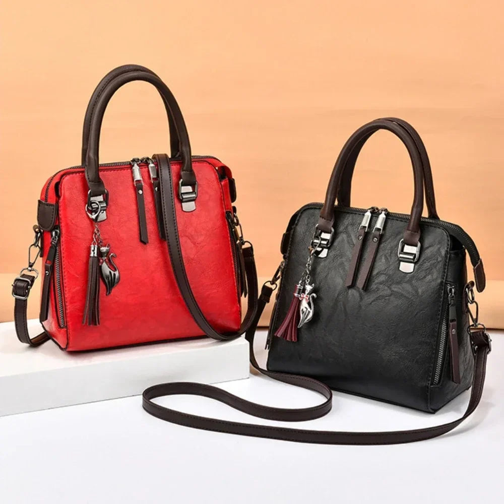 Leather Tote Shoulder Bag