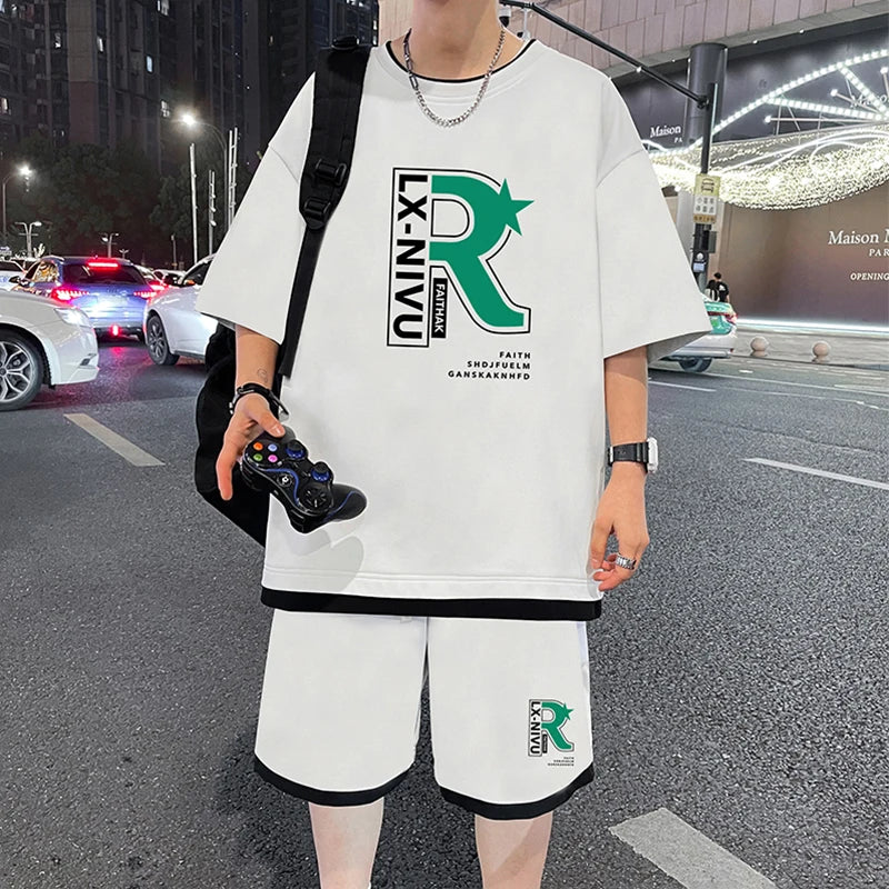 Letter Print Youth Sportswear Set