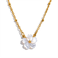 Flower Shell Pendant Necklace