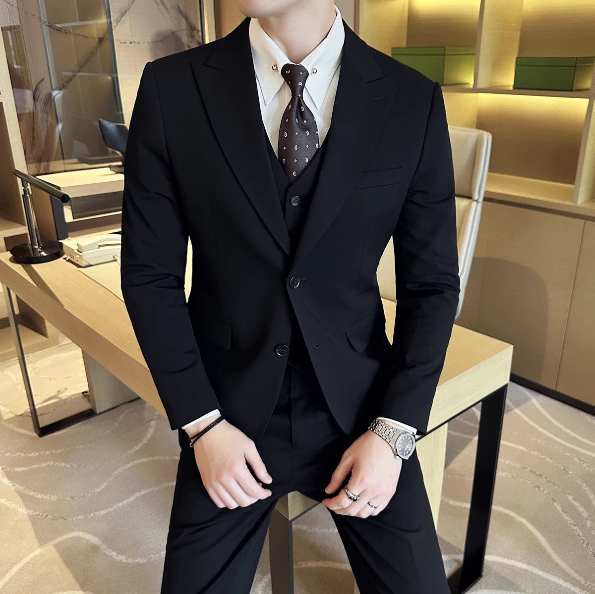 Three-Piece Work Wedding Tuxedo Suit