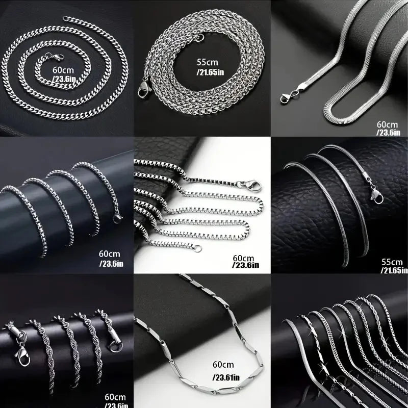 Eight-Piece Steel Necklace Set