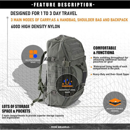 Large Waterproof Travel Duffel Bag