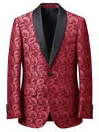 Paisley Jacquard Satin Shawl Blazer