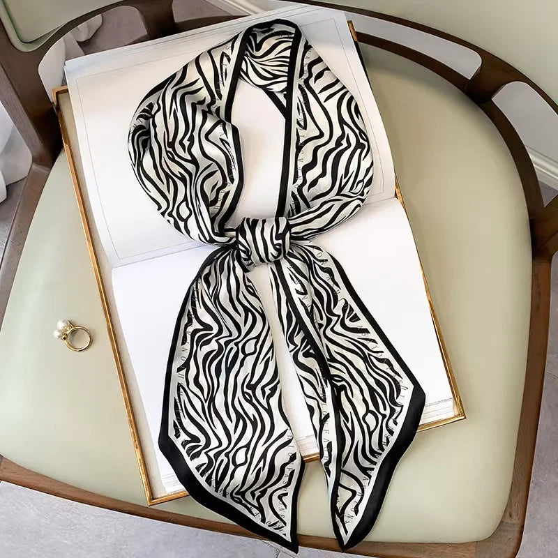 Horse Pattern Long Silk Scarf