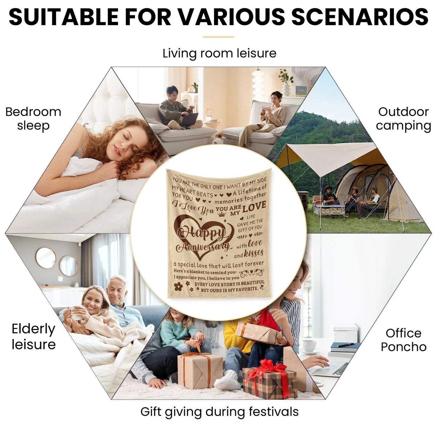 Heart Anniversary Flannel Blanket