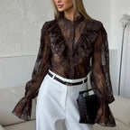 Lace Turtleneck Shirt