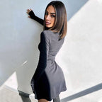 Elegant Black V-Neck Dress