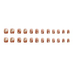 Short Medium fake nails golden