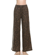 High Waist Leopard Patch Pants