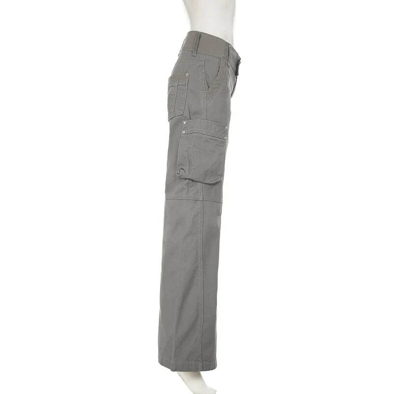 SUCHCUTE Gray Cargo Denim Jeans