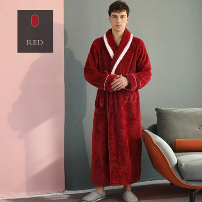 Autumn Winter Warm Coral Velvet Bathrobe