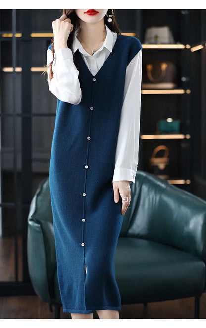 Sleeveless Knitted Vest Dress
