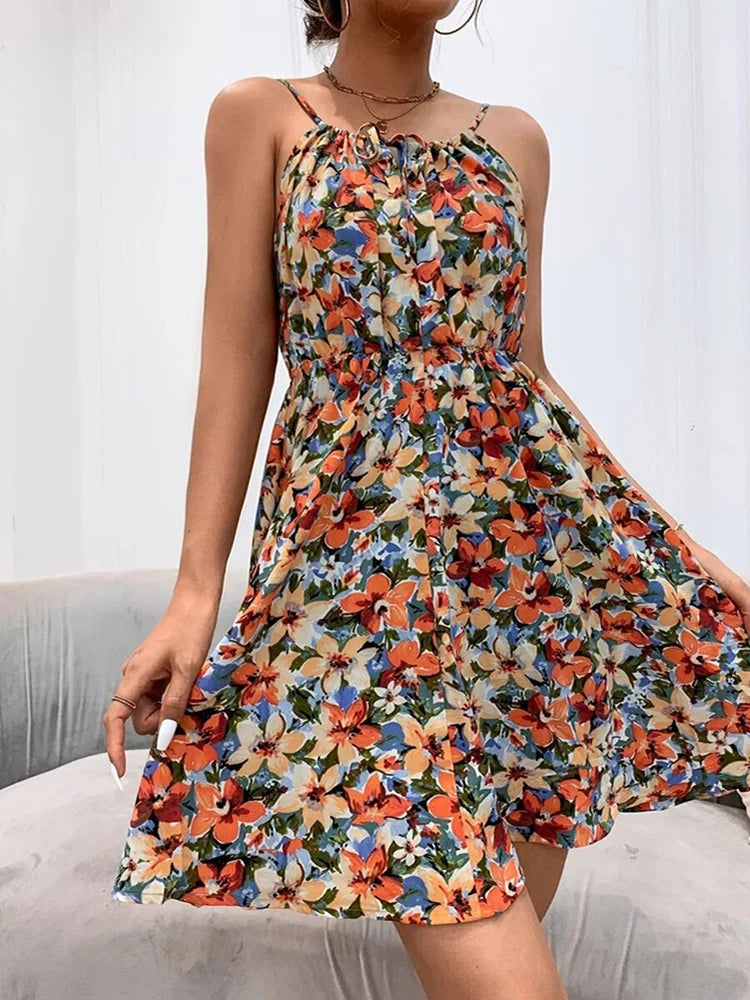 Lace-up Sleeveless Sundress