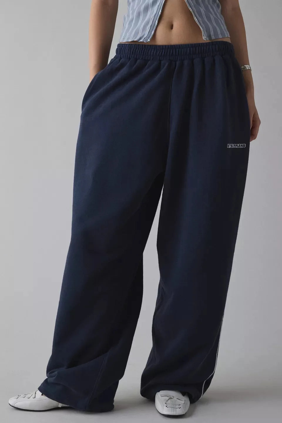 Mid Waist Wide Leg Casual Pants