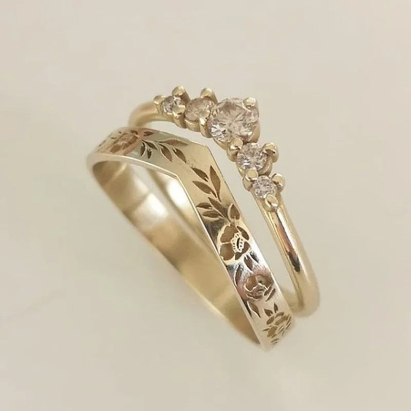 Vintage Rose Gold Ring Set