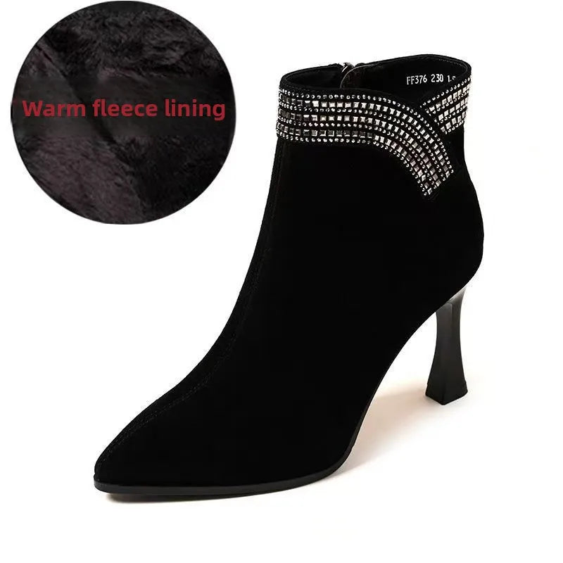 Rhinestone Ankle Boots