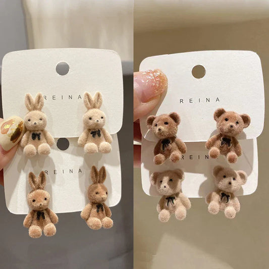 Plush Rabbit Stud Earrings