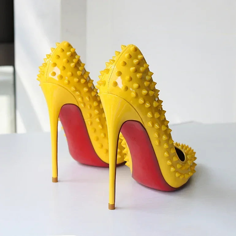 Studded Patent Leather Pumps