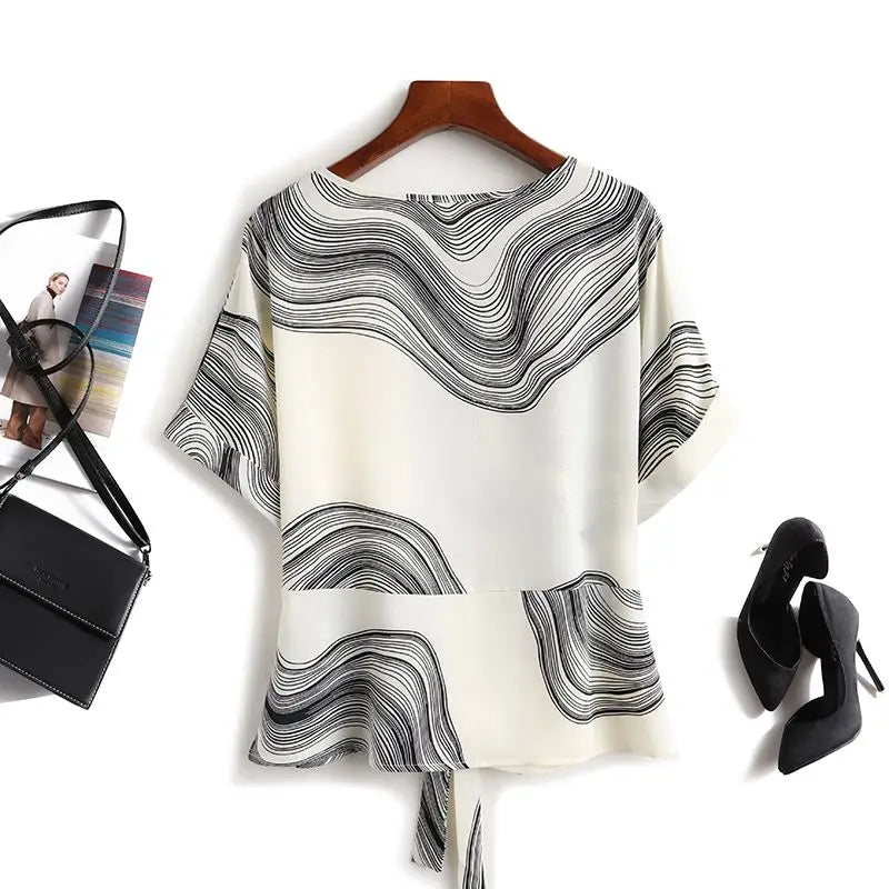 Vortex Striped Design Women Shirt