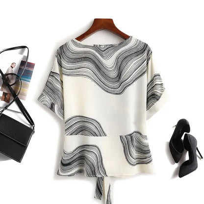 Vortex Striped Design Women Shirt