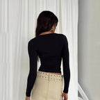 Everyday Solid Crew Neck True-To-Size Fit Crop Top