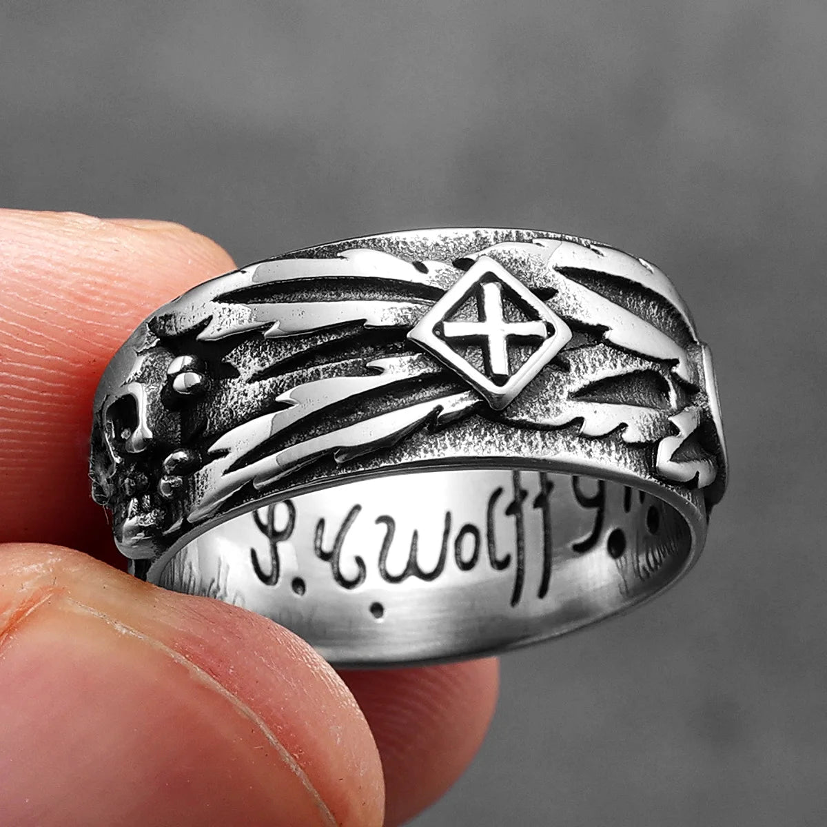 Gothic Skull Eagle Ring