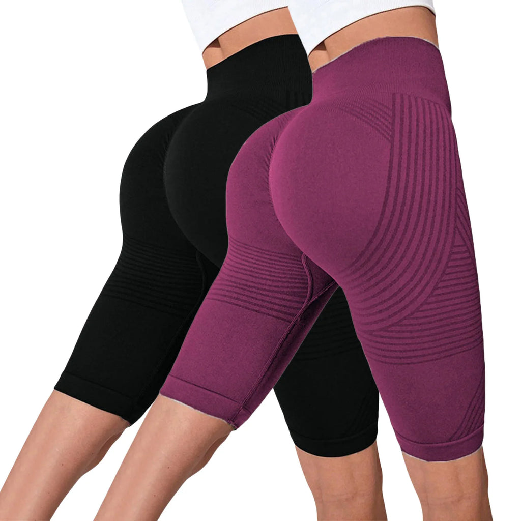 Seamless Hip-Lifting Yoga Shorts 2-Pack