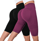 Seamless Hip-Lifting Yoga Shorts 2-Pack