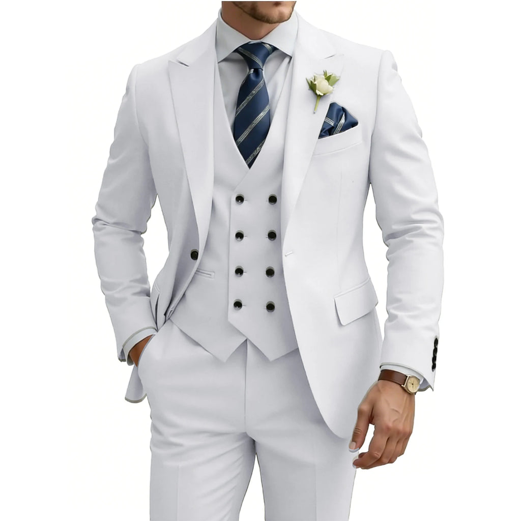 Three-Piece Double-Breasted Formal Tuxedo