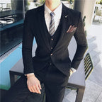 Lattice Plaid Three-Piece Formal Suit
