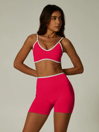 Nylon Solid Elastic Waist Two-Piece Yoga Set