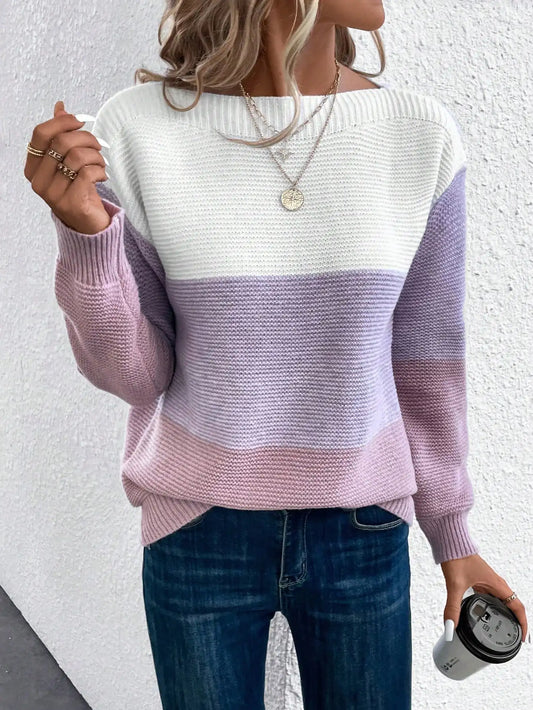 Three-Color Patchwork Sweater