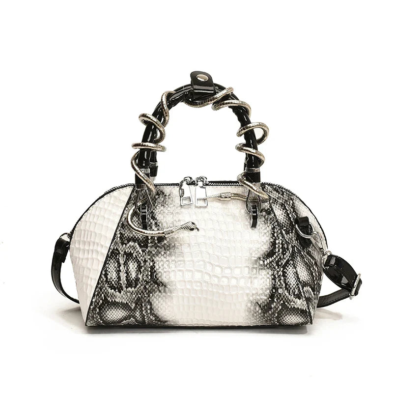 Snake Decor Crossbody Bag