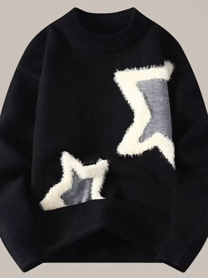 Star Pattern Jacquard Knit Sweater