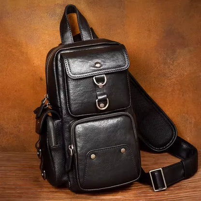 Retro Leather Crossbody Chest Bag