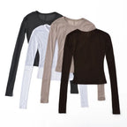 Broadcloth Solid Crew Neck True-To-Size Fit Top