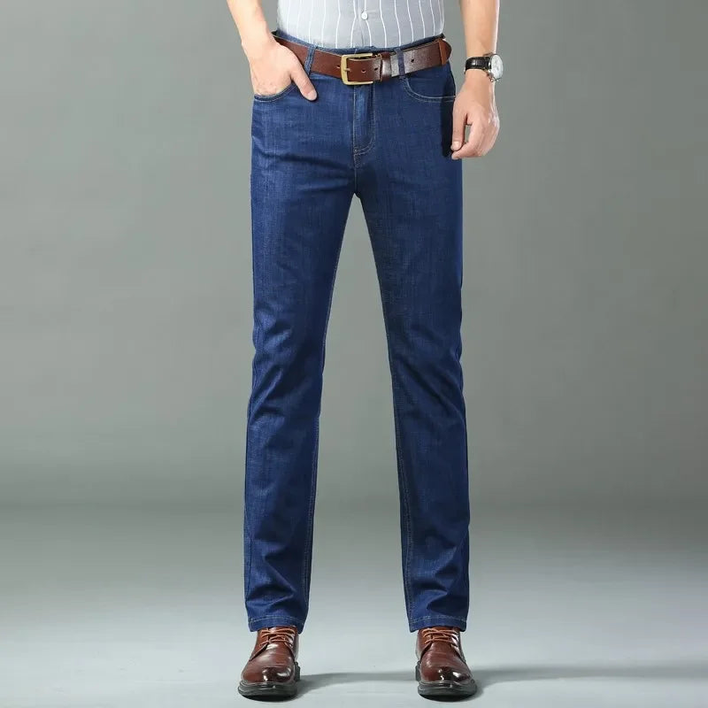 Ice Silk Stretch Straight Jeans