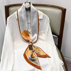 Horse Pattern Long Silk Scarf