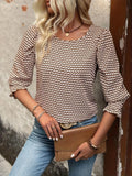 Striped Three-Quarter Sleeve Top