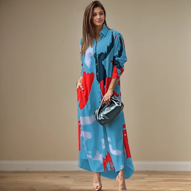 Elegant Printed Long Dress