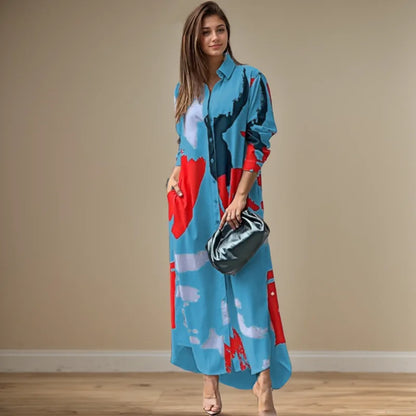 Elegant Printed Long Dress