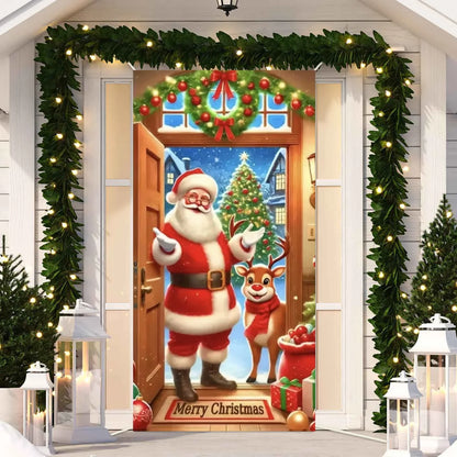 Cute Animals Christmas Door Cover