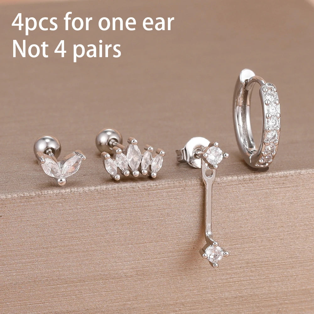 Zircon Water Drop Hoops