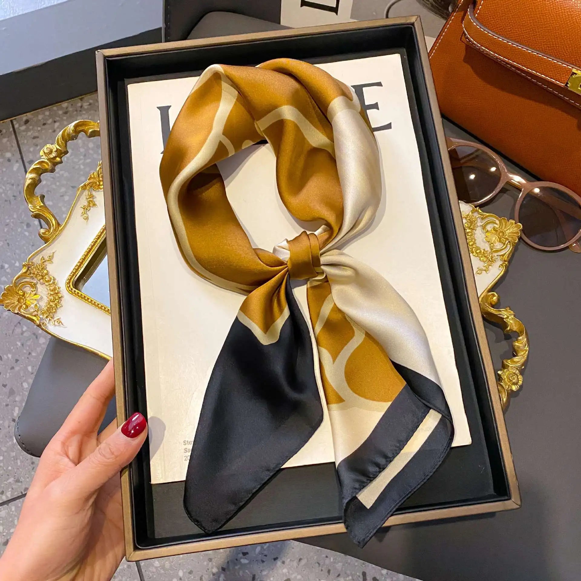 Luxury Silk Feel Square Scarf