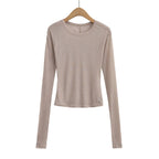 Broadcloth Solid Crew Neck True-To-Size Fit Top