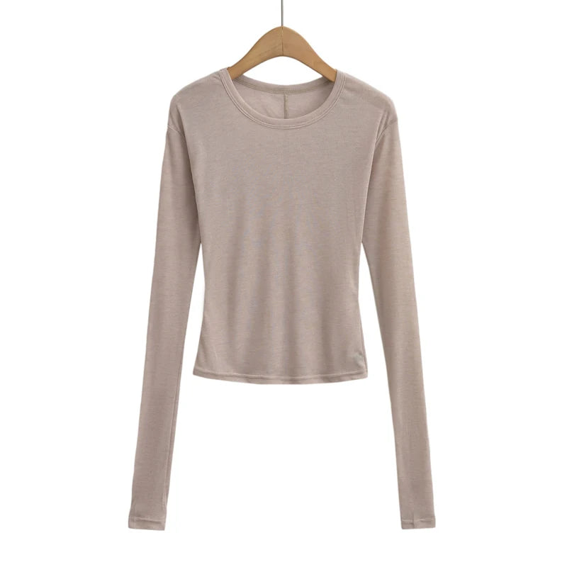 Broadcloth Solid Crew Neck True-To-Size Fit Top