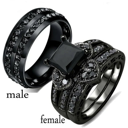 Romantic couple ring set